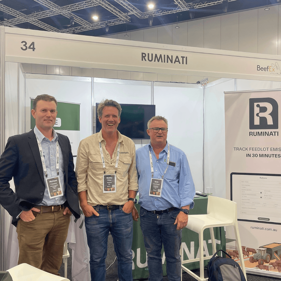 Ruminati co-founder Bobby Miller with agricultural industry partners at BeefEx 2024.