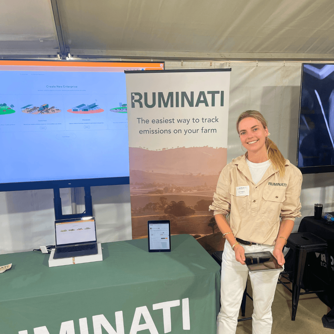 Ruminati Customer Success Lead Lily Rodgers demonstrates the Ruminati platform at the GRDC GroundUp Producer Day.
