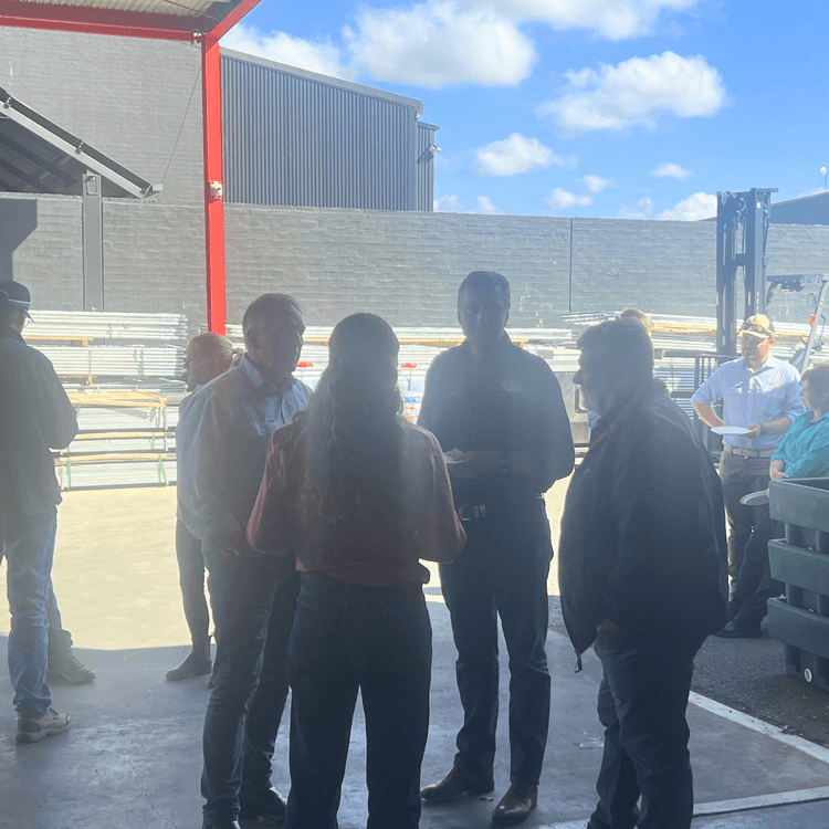 Producers discuss data sharing on the Ruminati platform at the Andrews Meat Industries producer day