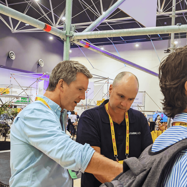 Ruminati's Bobby Miller talks to producers and tech experts at EvokeAg in Perth, 2024.