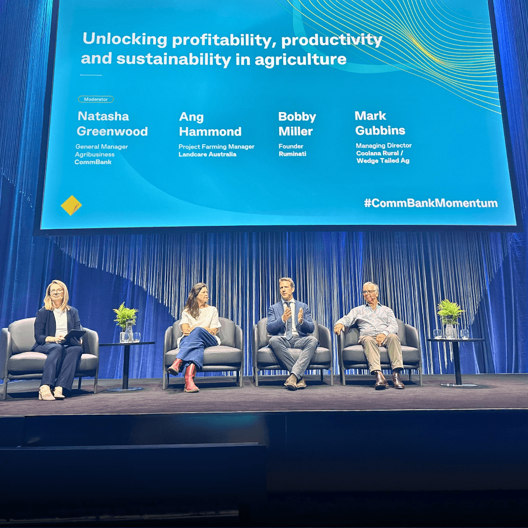 Bobby Miller joins Natasha Greenwood, Ang Hammond, and Mark Gubbins onstage at CommBank Momentum Conference.